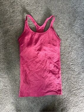 lululemon Women's Ribbed Pink Racerback Tank Top